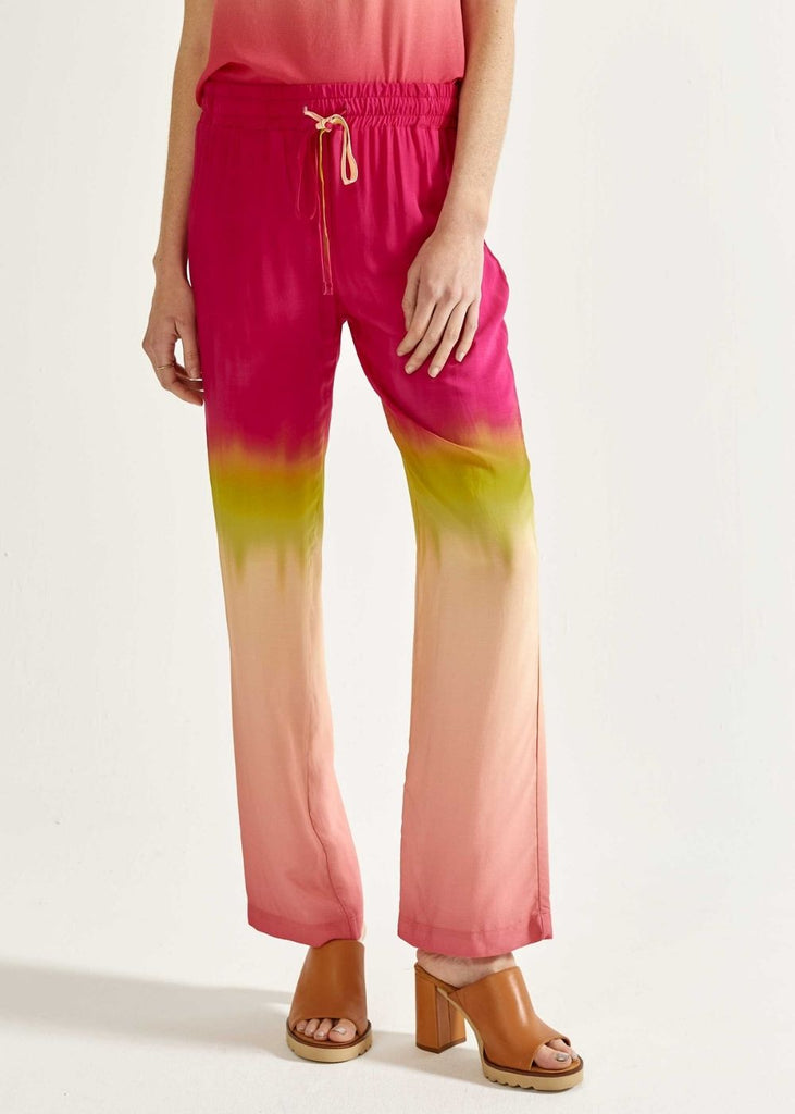 Pantalon fluide à motif multicolore