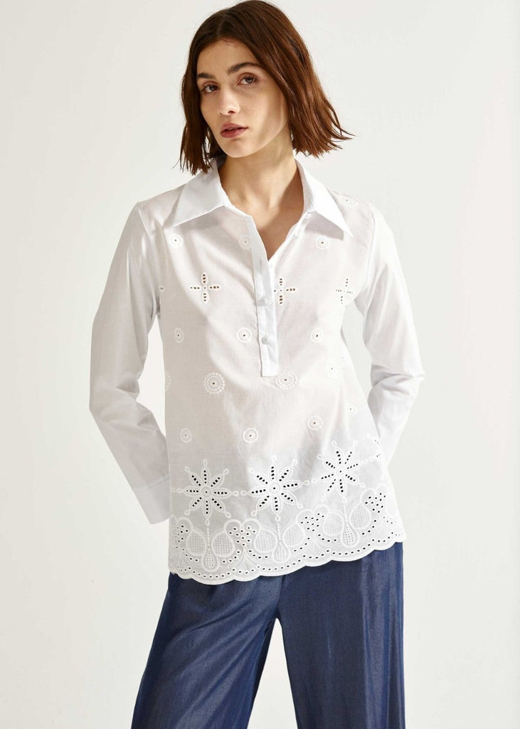 Chemise broderie anglaise blanche