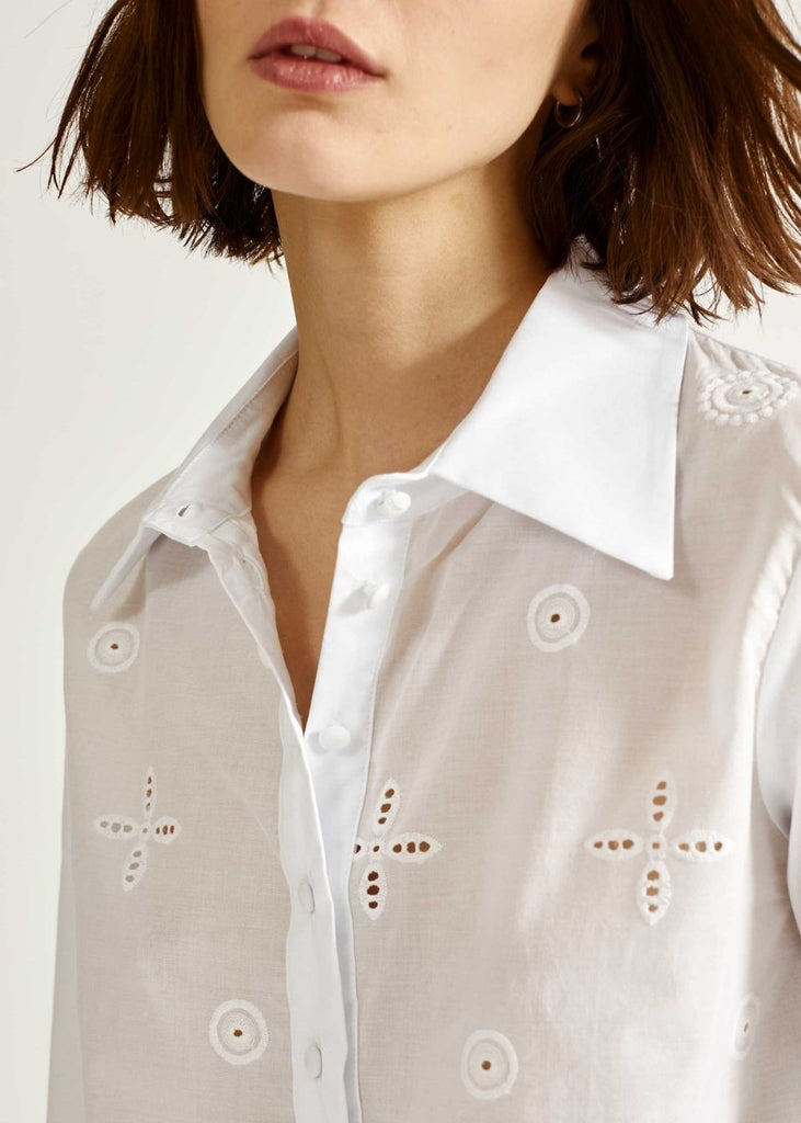 Chemise broderie anglaise blanche