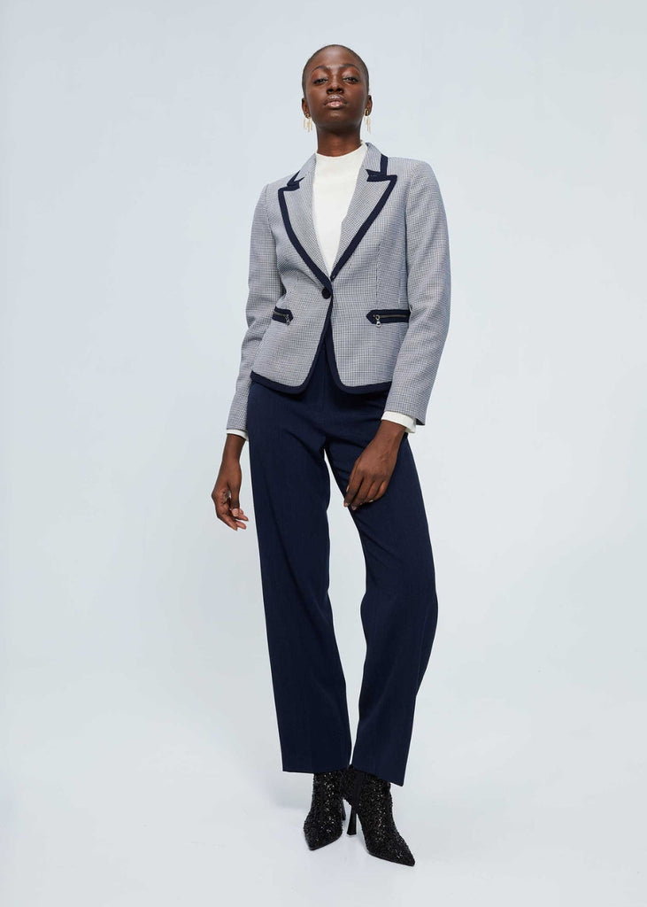 Veste courte pied-de-poule