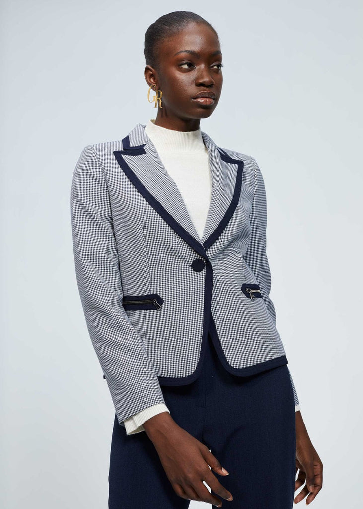 Veste courte pied-de-poule
