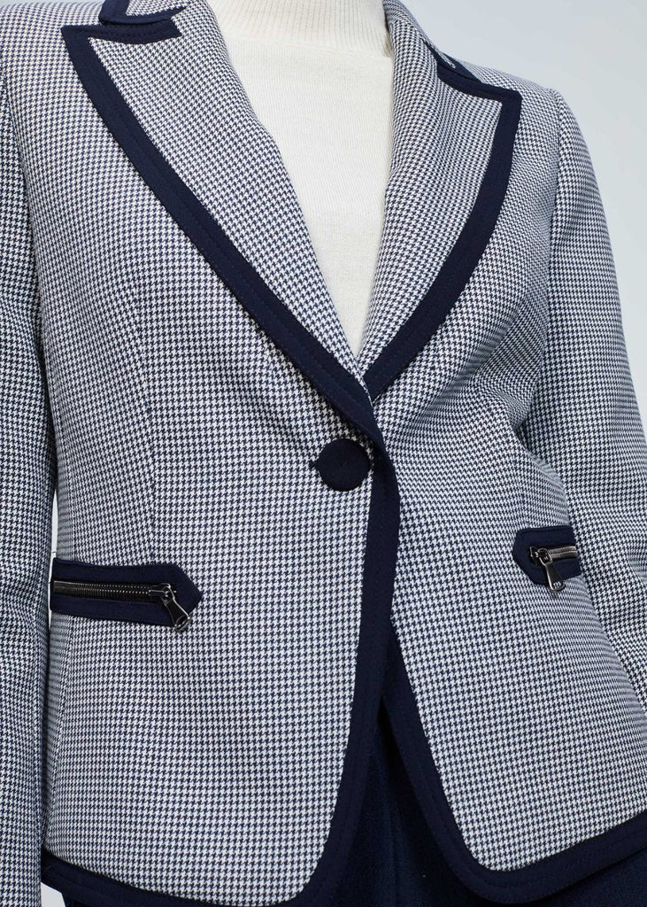 Veste courte pied-de-poule