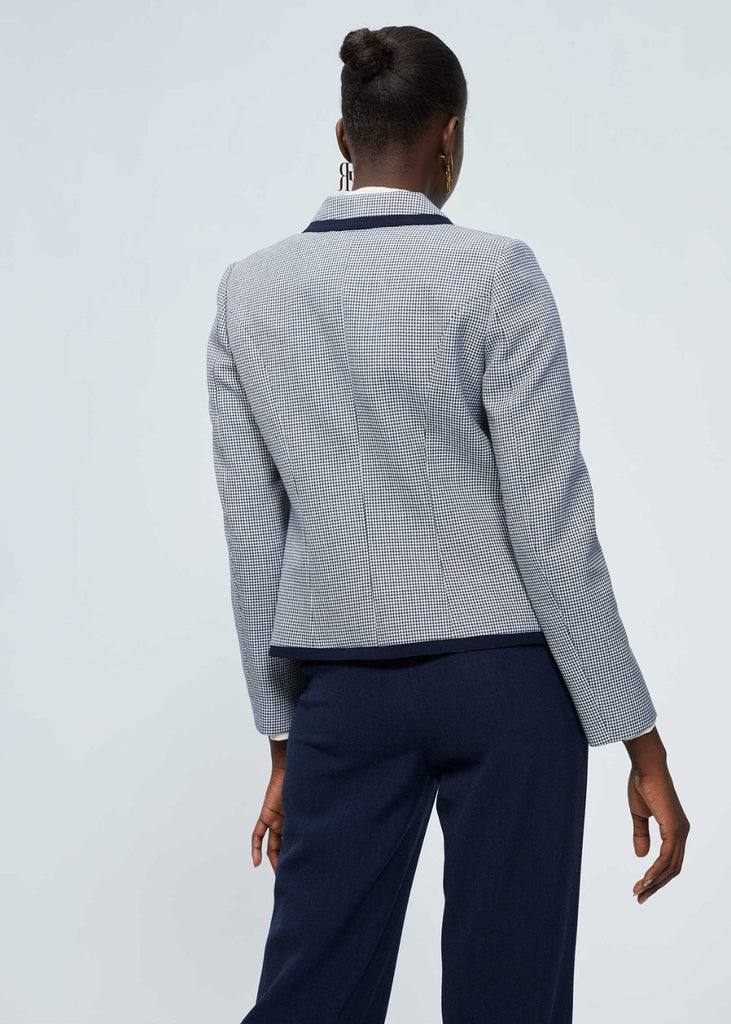 Veste courte pied-de-poule