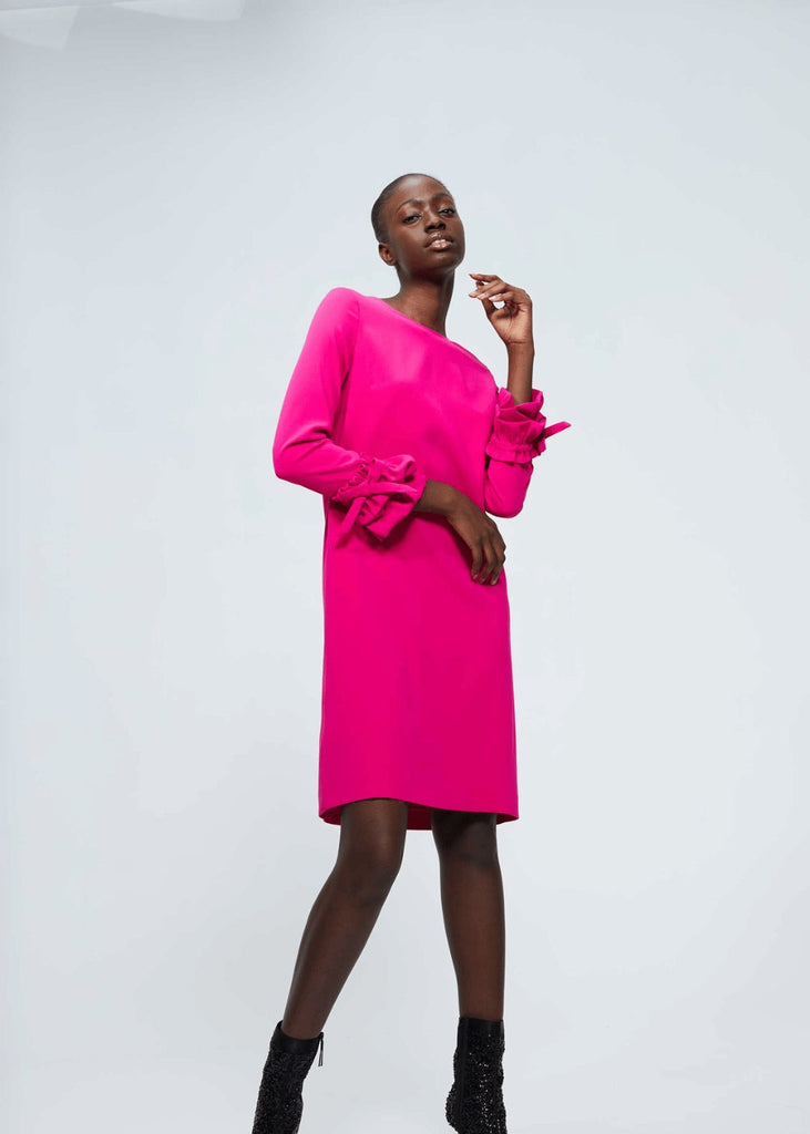 Robe à poignets smockés