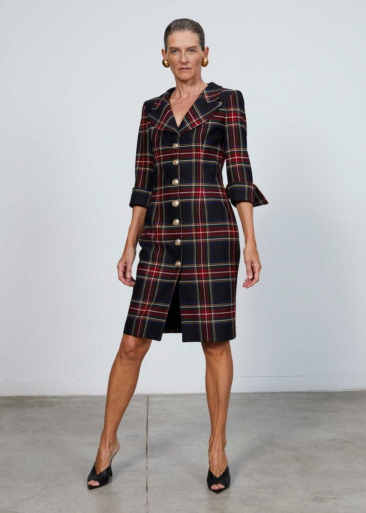 Robe tartan - NOIR