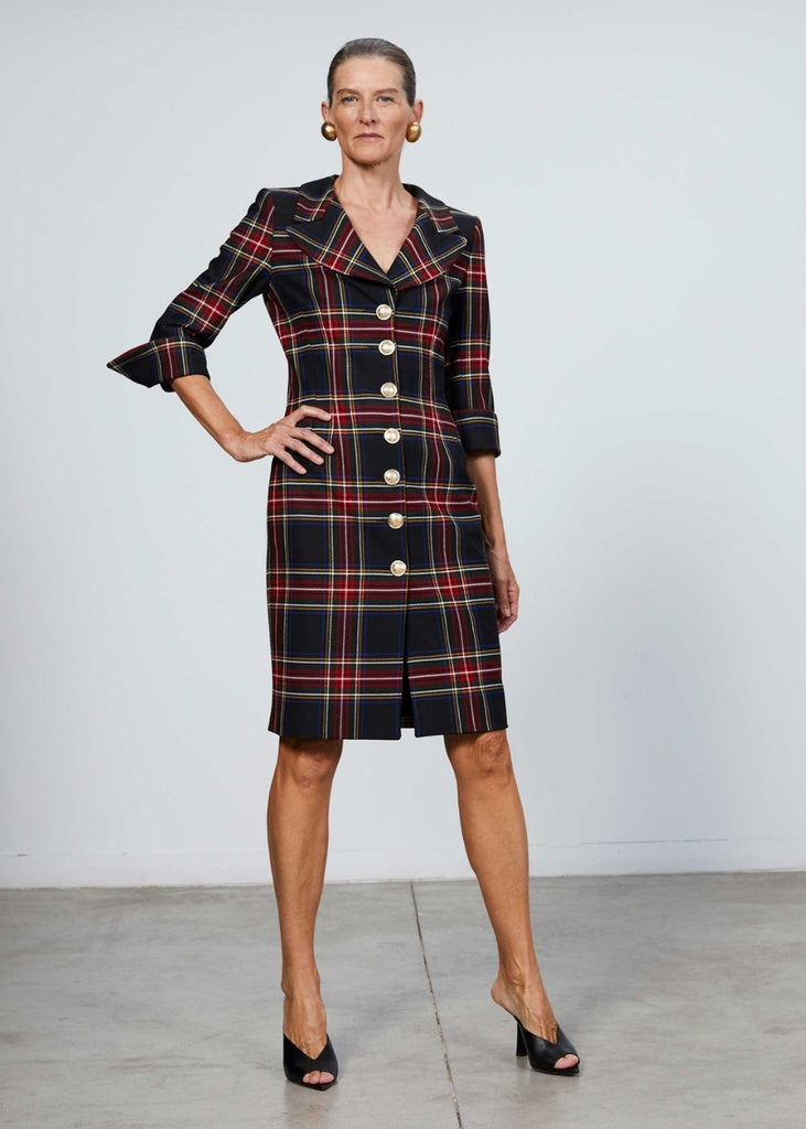 Robe tartan - NOIR