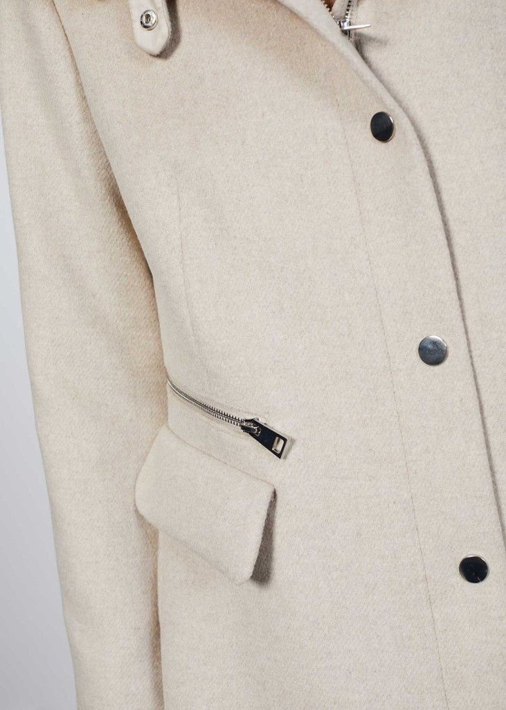 Manteau avec doudoune superposée beige - BEIGE MOYEN