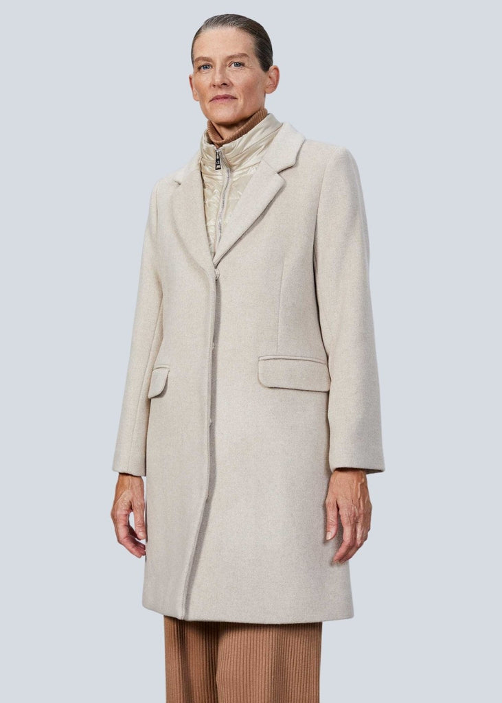 Manteau avec doudoune superposée beige - BEIGE MOYEN
