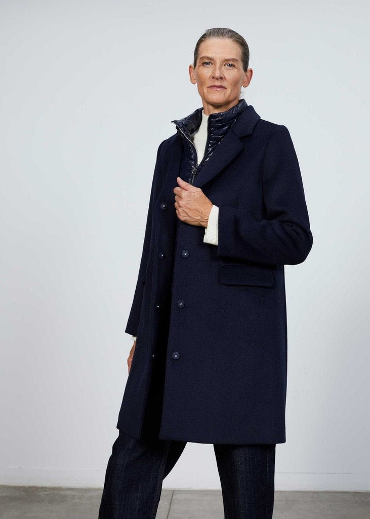 Manteau avec doudoune superposée marine - MARINE