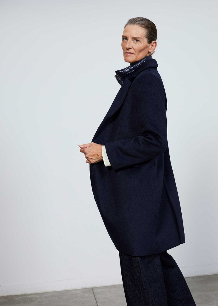Manteau avec doudoune superposée marine - MARINE
