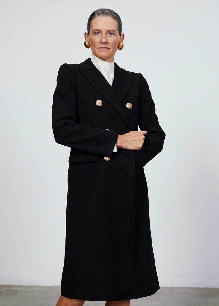 Manteau boutons officier noir - NOIR