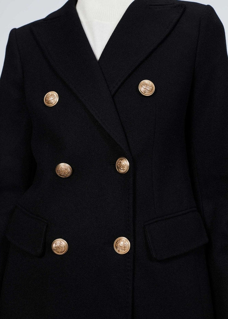 Manteau boutons officier noir - NOIR