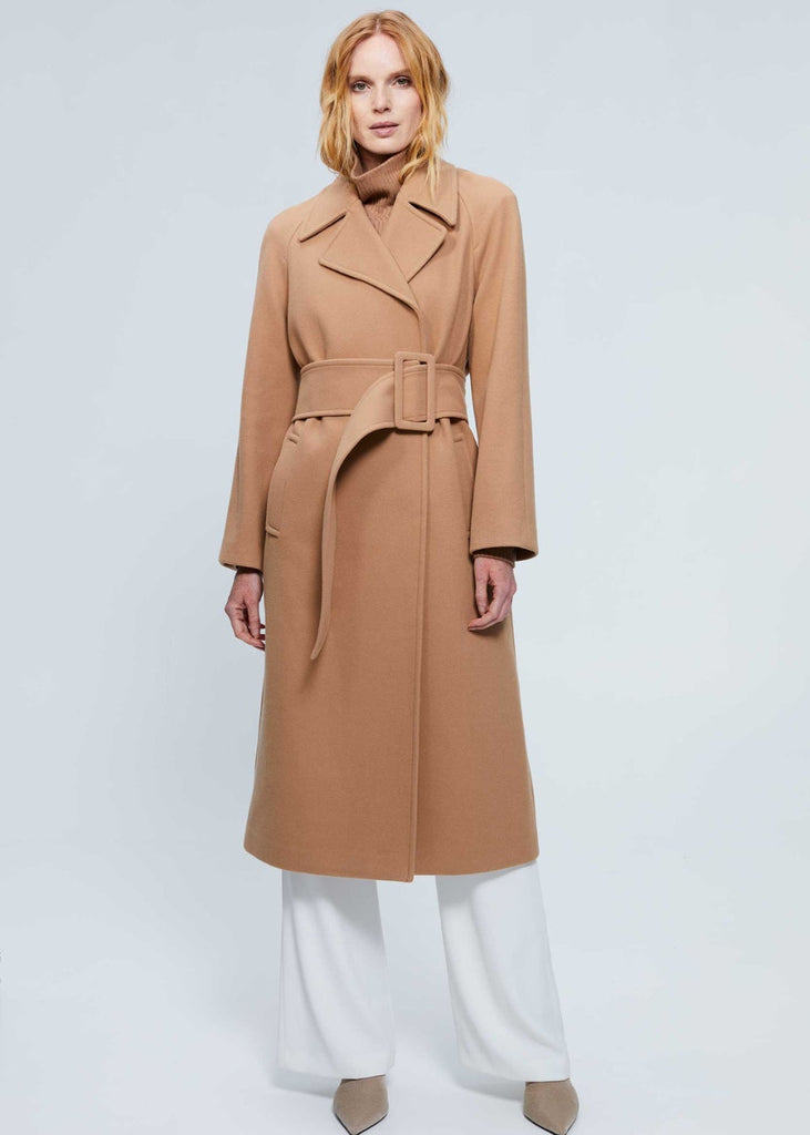 Manteau mi-long à ceinture