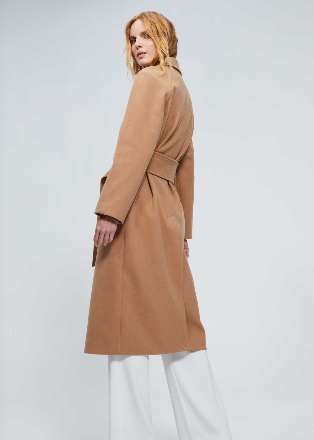 Full length belted coat outlet