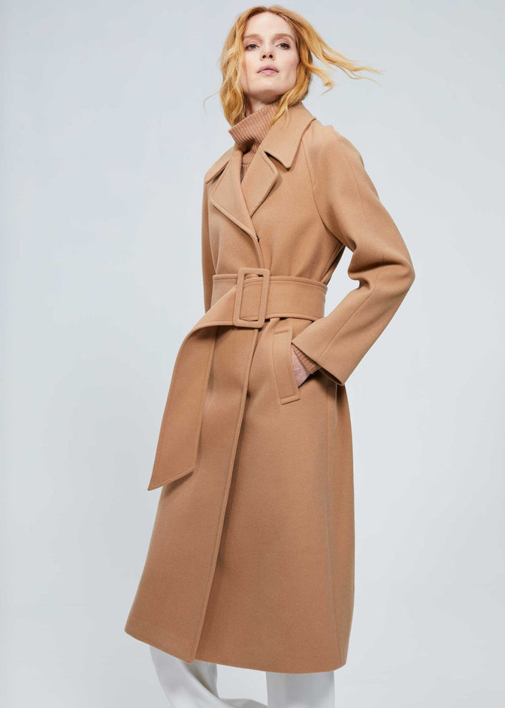 Manteau mi-long à ceinture