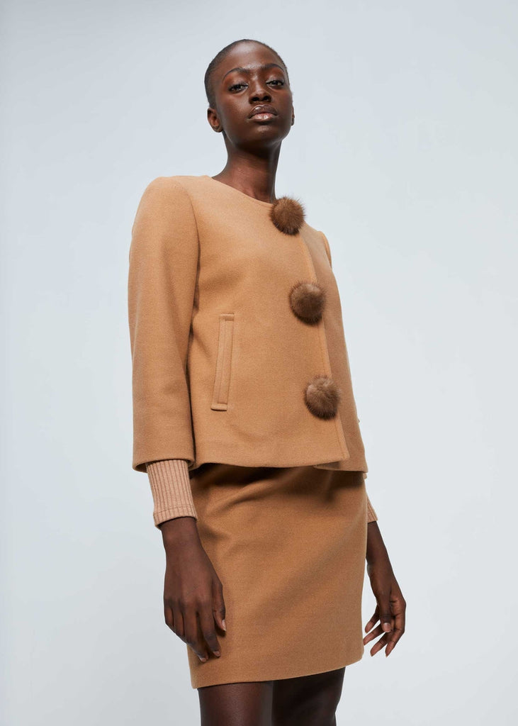 Veste à boutons vison