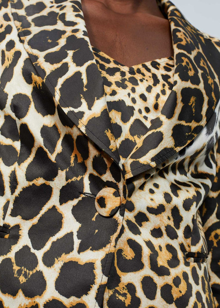 Veste satinée imprimé léopard