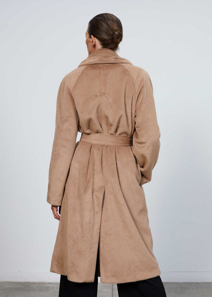 Manteau mi-long ceinturé camel - CAMEL