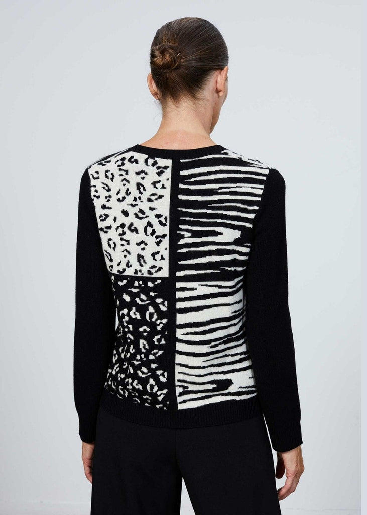 Pull en laine imprimé animal - BLANC CASSE