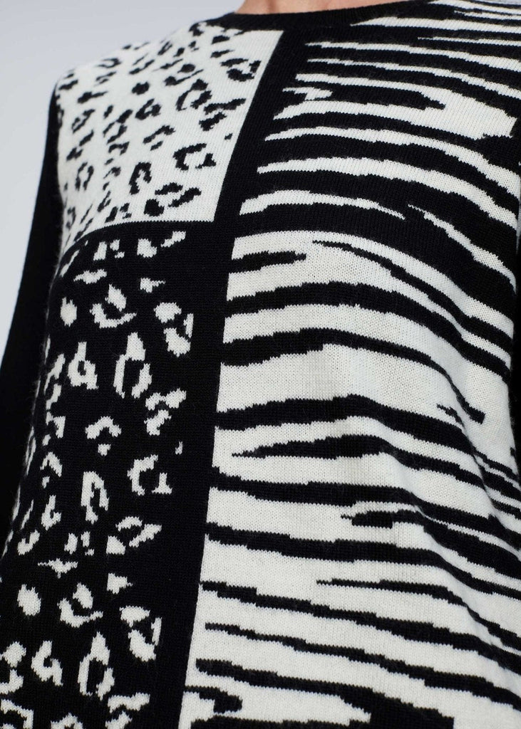 Pull en laine imprimé animal - BLANC CASSE