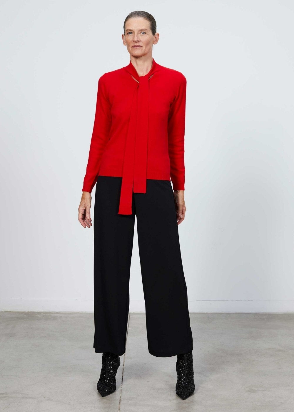 Pull col lavalli re rouge vif