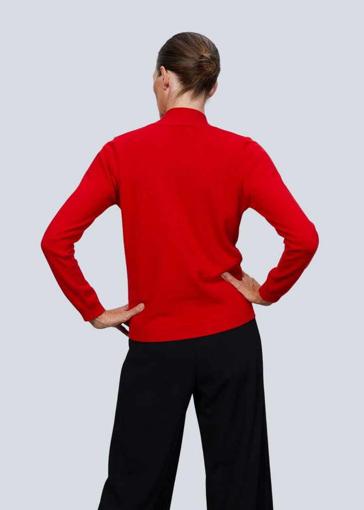Pull col lavallière rouge vif - ROUGE VIF