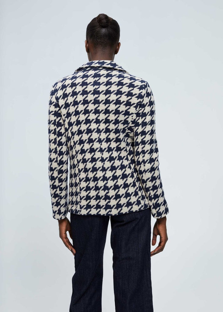Veste en maille pied-de-poule