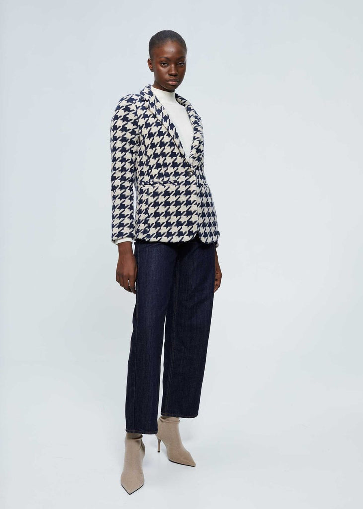Veste en maille pied-de-poule
