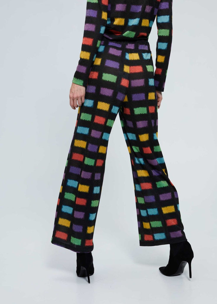 Pantalon en maille multicolore