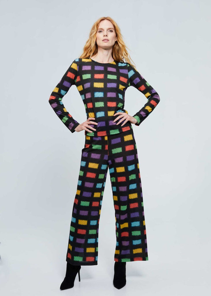 Pull en maille multicolore