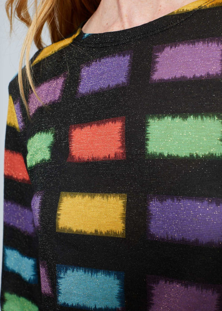 Pull en maille multicolore