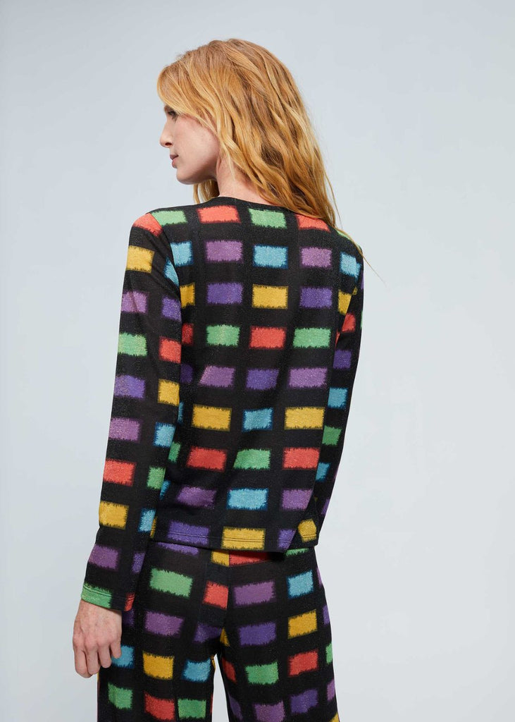 Pull en maille multicolore