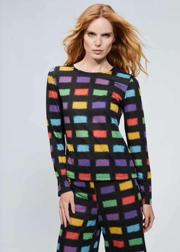 Pull en maille multicolore