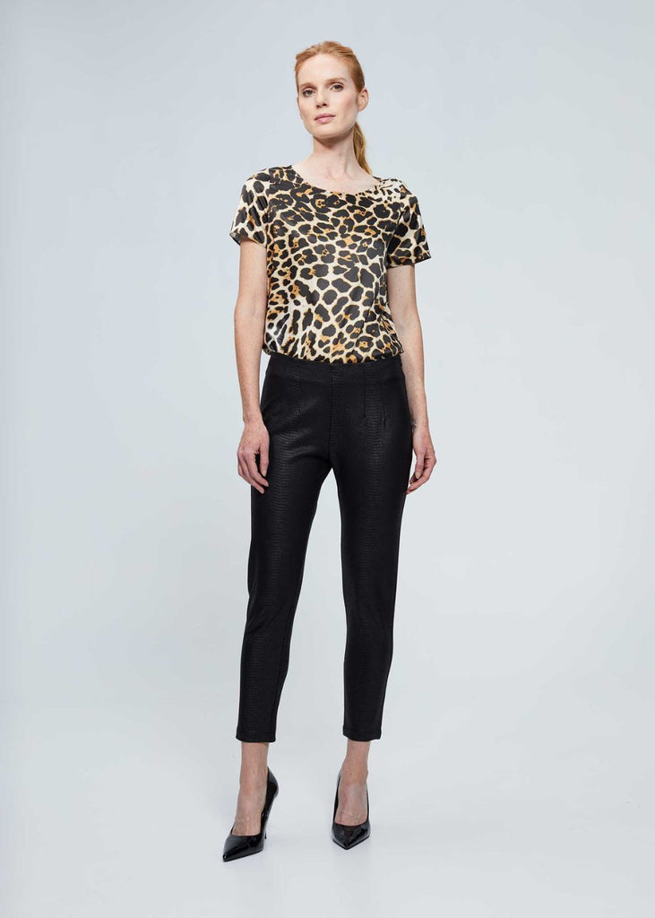 Legging effet cuir embossé