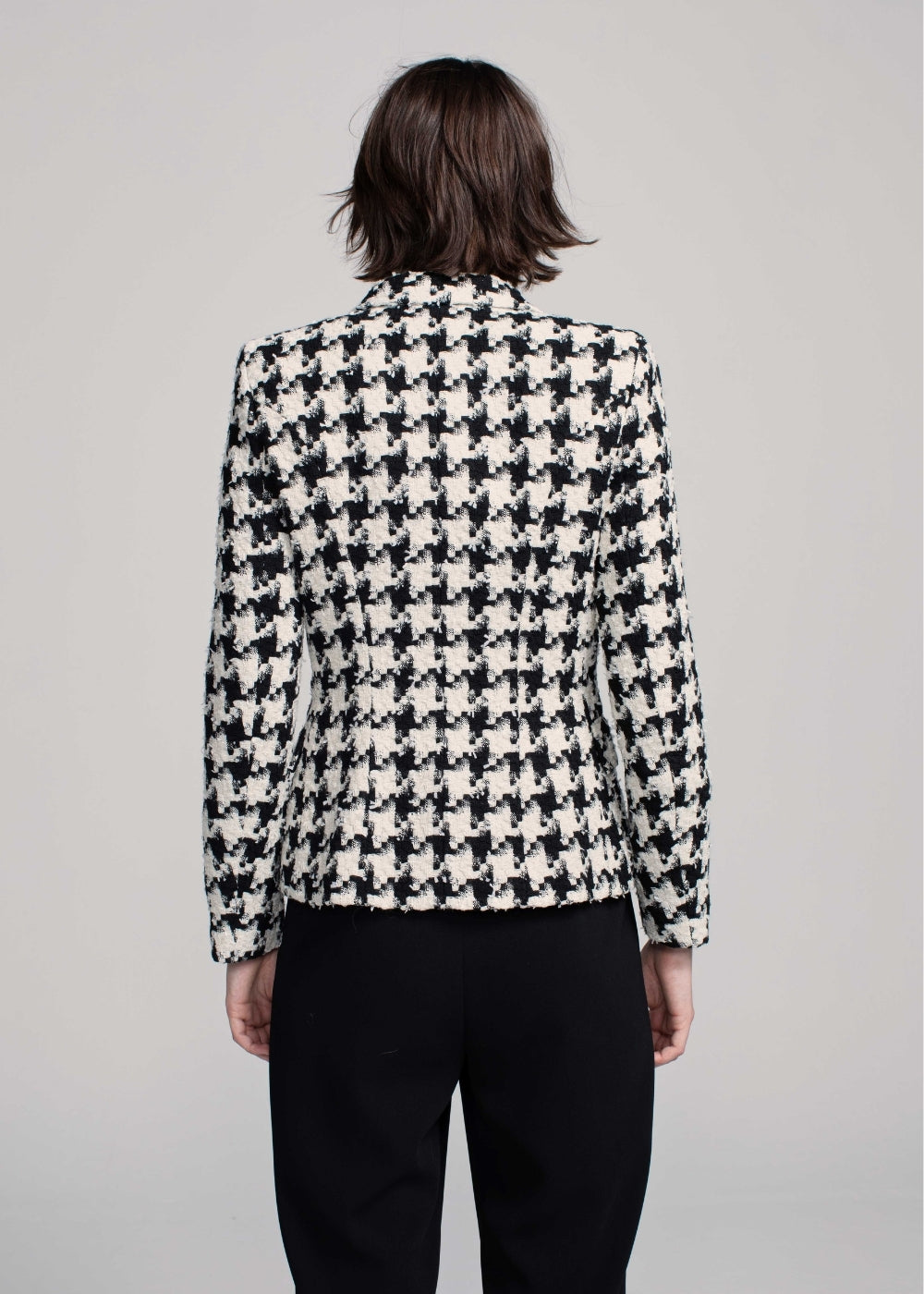 Veste blazer en tweed pied de poule noir Georges Rech Paris