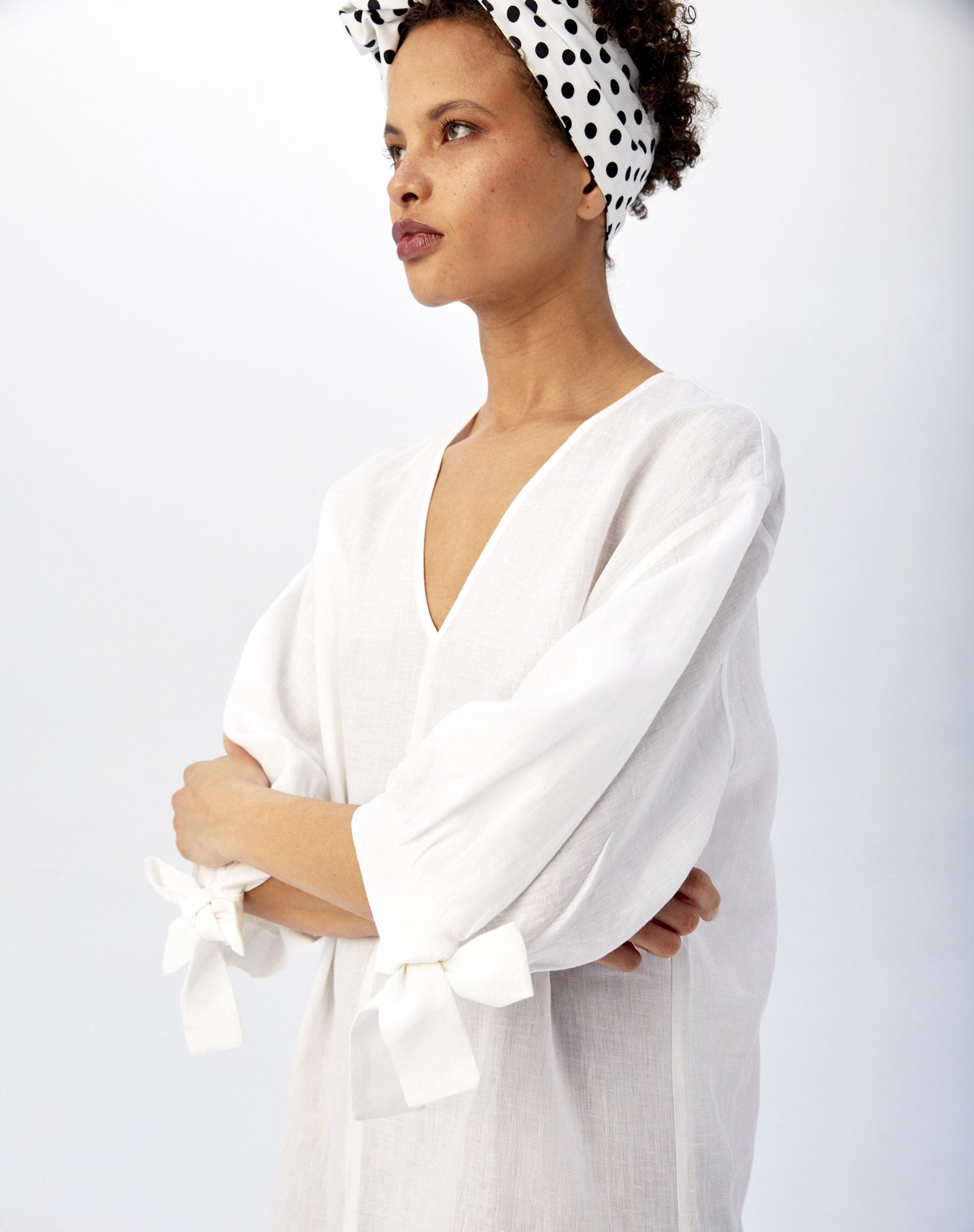 BLUE LINEN SUMMER DRESS Georges Rech Paris