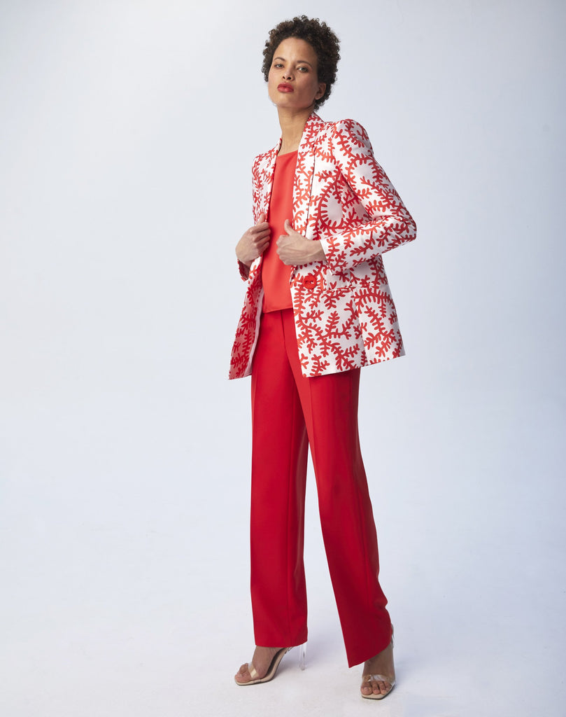 VESTE MOTIF CORAIL - ORANGE VIF