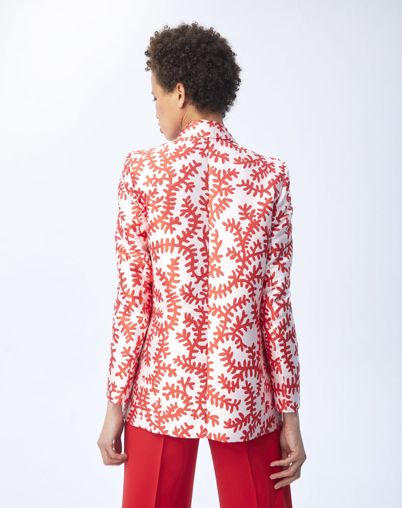 VESTE MOTIF CORAIL - ORANGE VIF