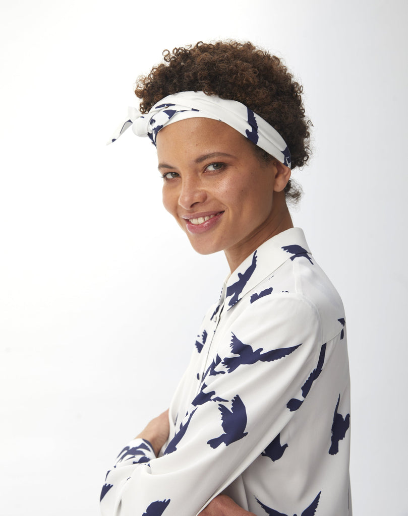 
Chemise imprimé oiseaux  - BLEU_FONCE