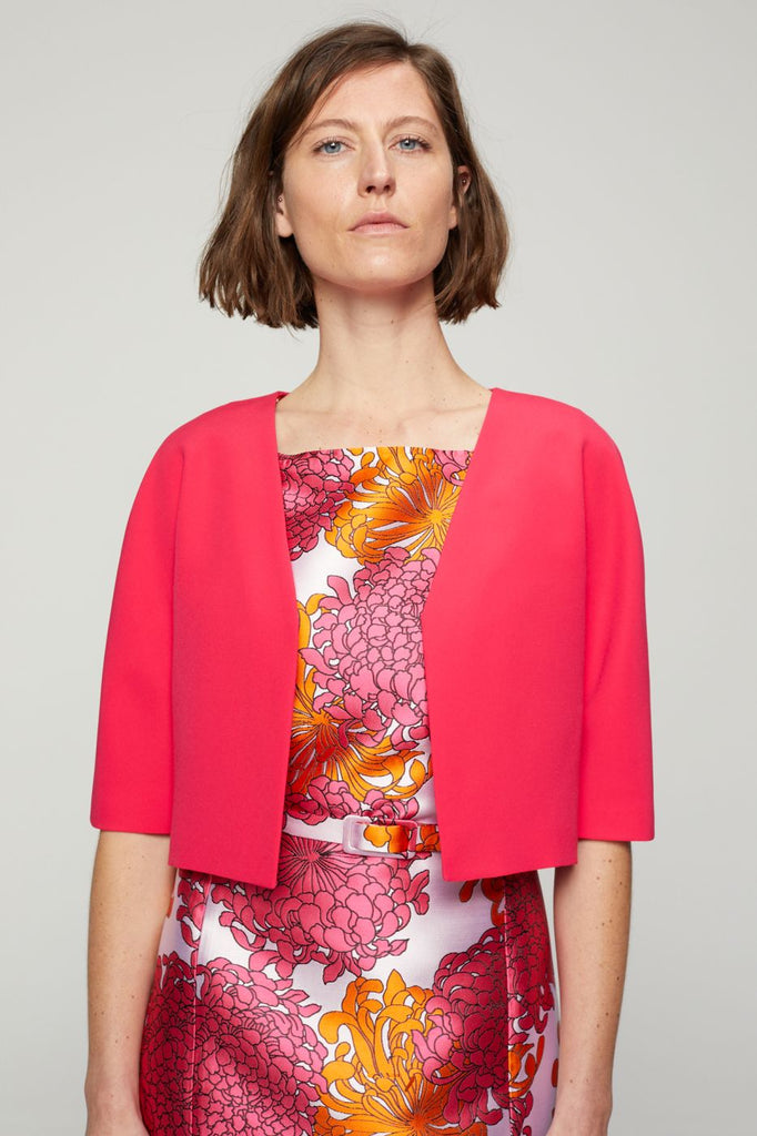 Short fuchsia satin jacket