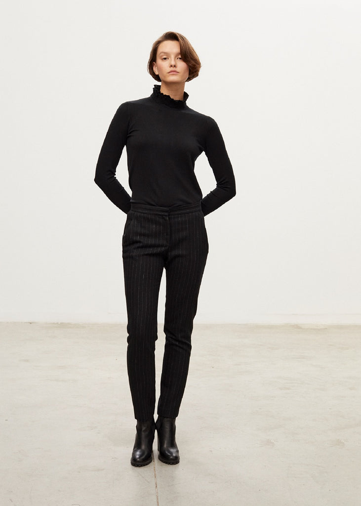 Pantalon droit lainage