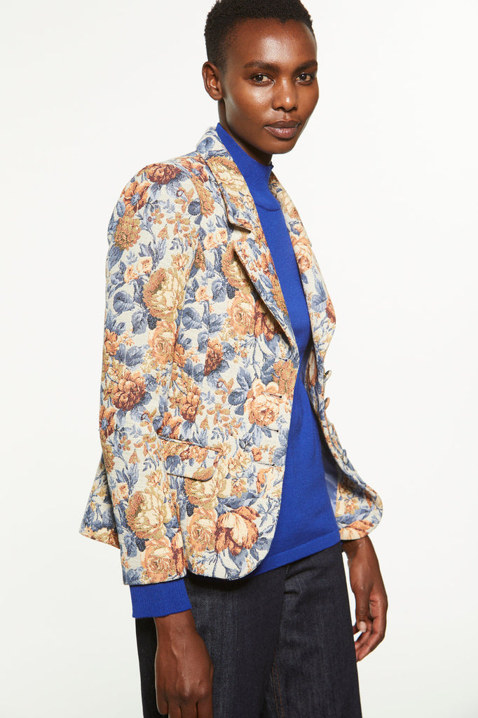 Veste jacquard - BLEU MOYEN