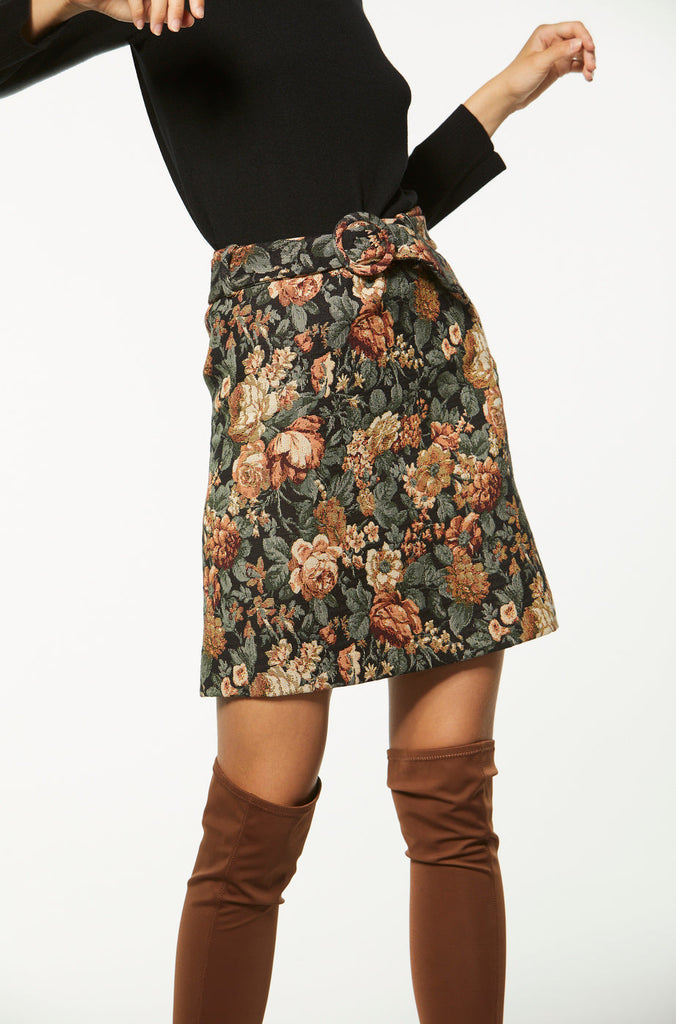 Jupe courte jacquard - NOIR