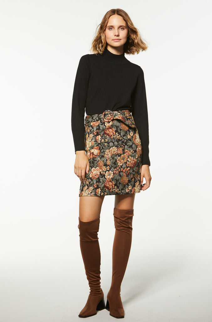 Jupe courte jacquard - NOIR
