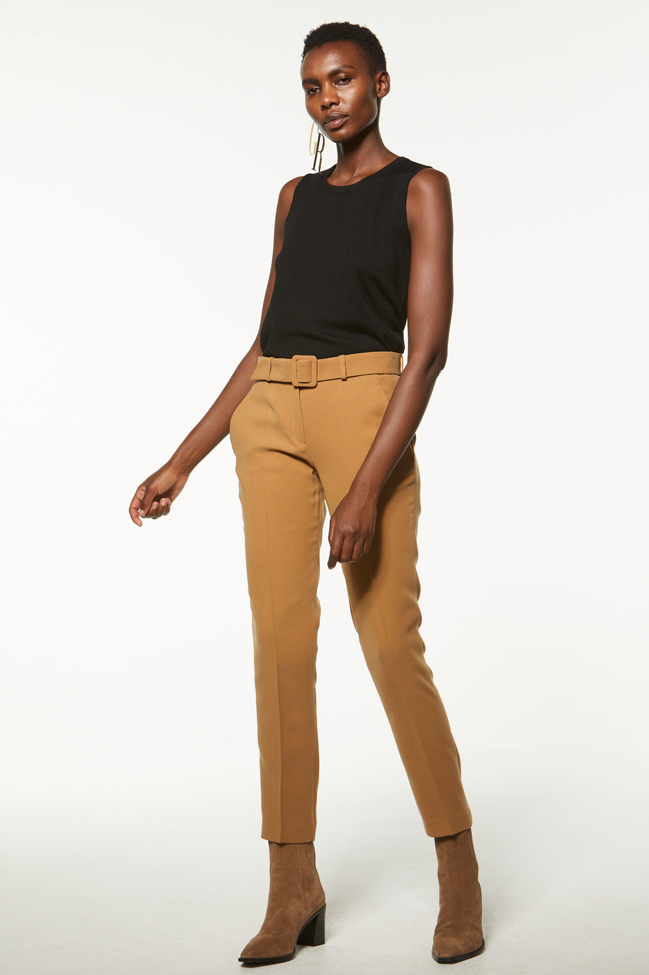 Straight fit pants with belt – Georges Rech Paris