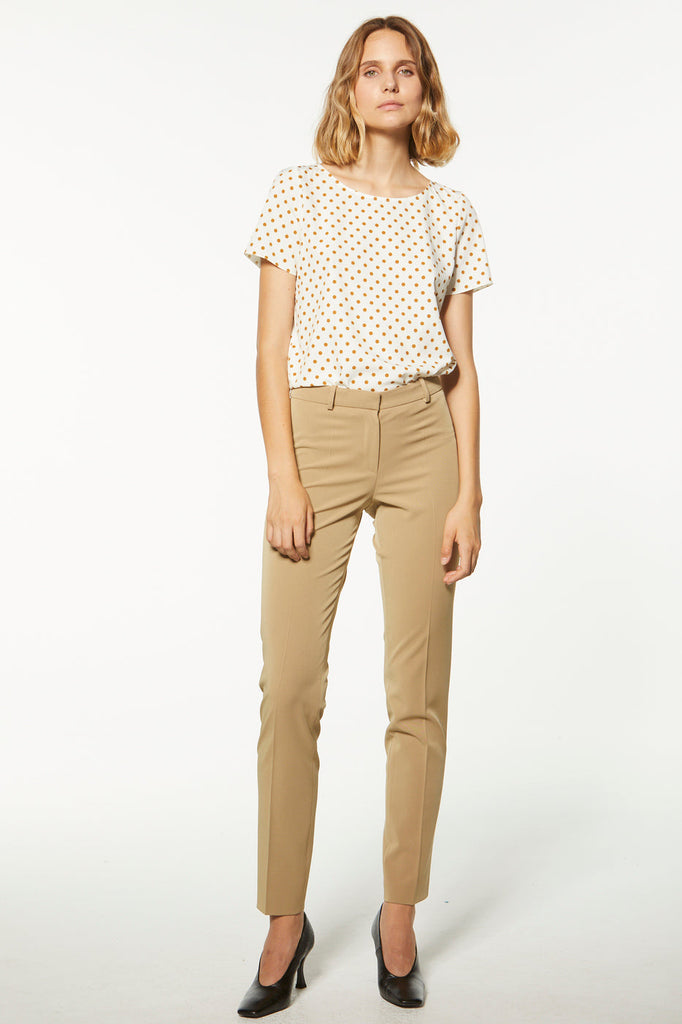 Pantalon droit - BEIGE FONCE