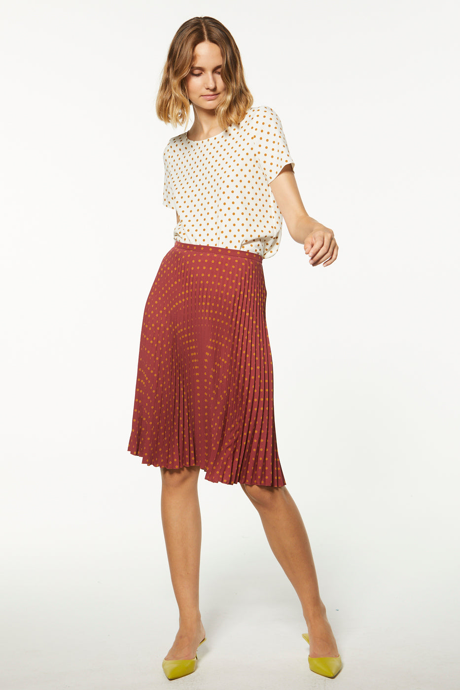 Jupe plissée soleil mango top