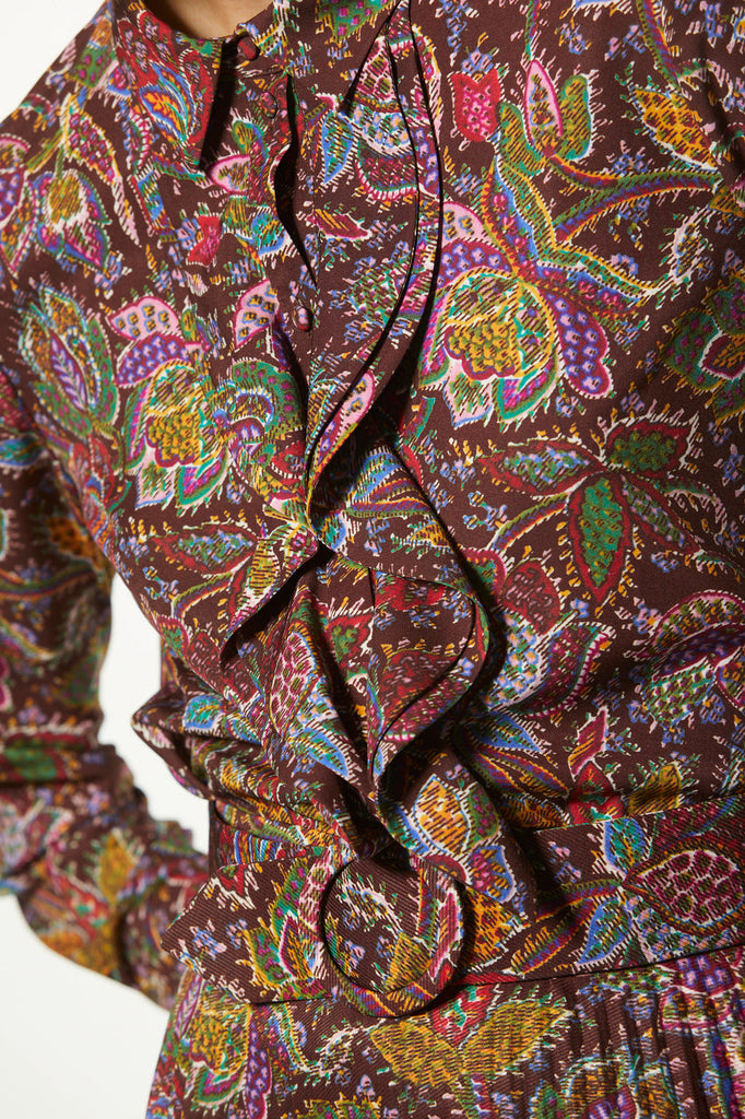Chemise à volants - MULTICOLORE