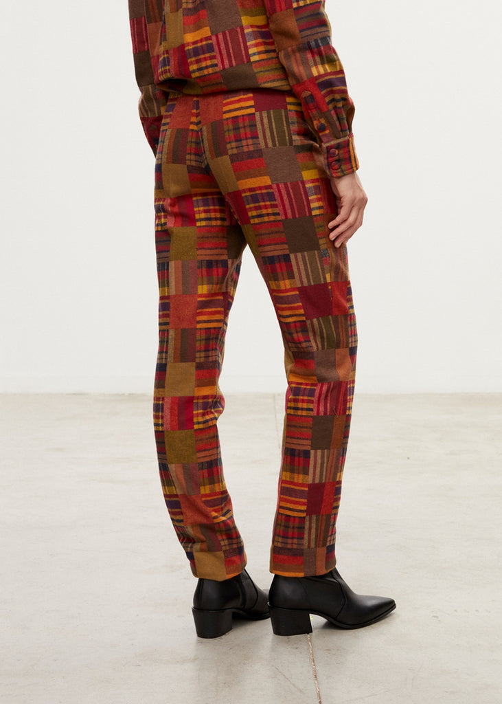 Pantalon droit carreaux