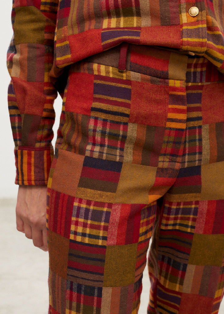Pantalon droit carreaux